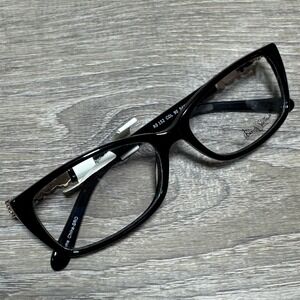Roberto Steffani RS 152 COL 90 Onyx Black Rectangle Eyeglasses Frame 54-15-135